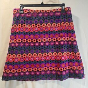 Anthropologie Hutch Embroidered A Line Skirt Multi Color Size 6